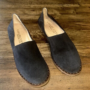 CSC Charleston Shoe Company Women’s Black Slip On Shoe Suede Leather Loafer 9